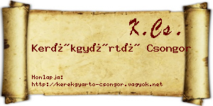 Kerékgyártó Csongor névjegykártya